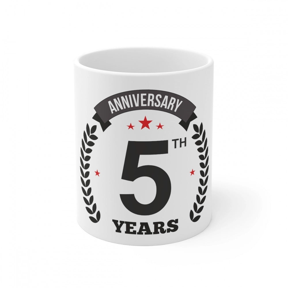 Ceramic 5th Anniversary Printed Coffee Mug