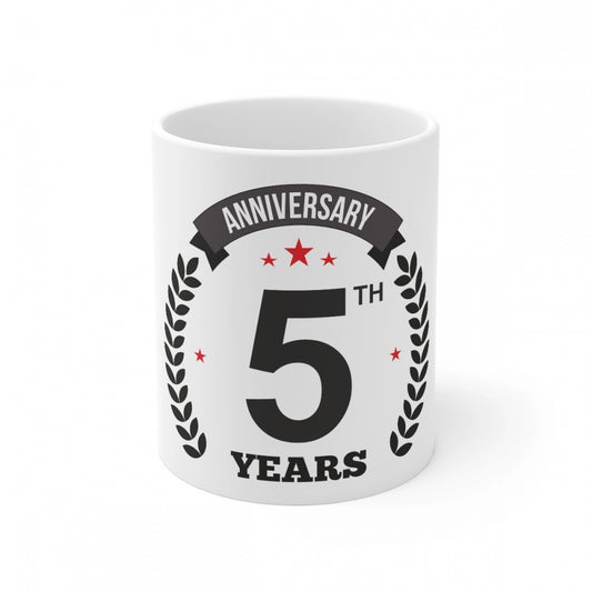 Ceramic 5th Anniversary Printed Coffee Mug