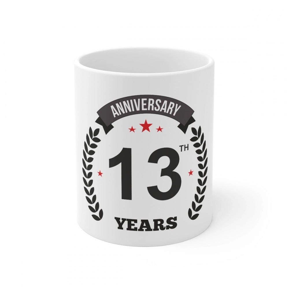 Ceramic 13th Anniversary Printed Coffee Mug