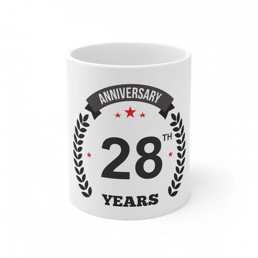 Ceramic 28th Anniversary Printed Coffee Mug