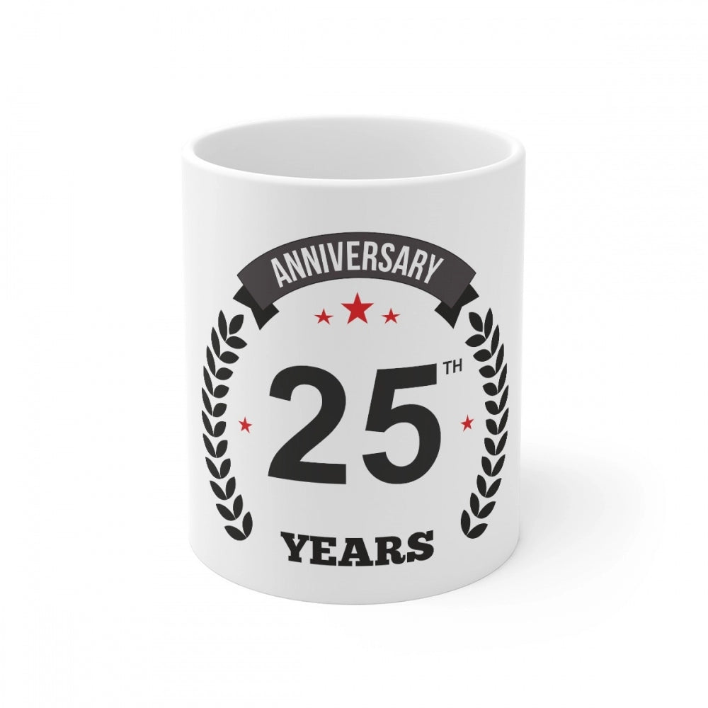 Ceramic 25th Anniversary Printed Coffee Mug