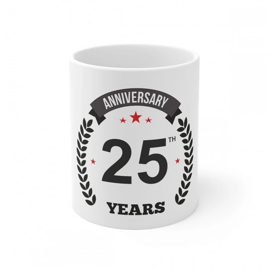 Ceramic 25th Anniversary Printed Coffee Mug