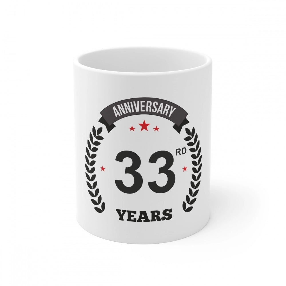 Ceramic 33rd Anniversary Printed Coffee Mug