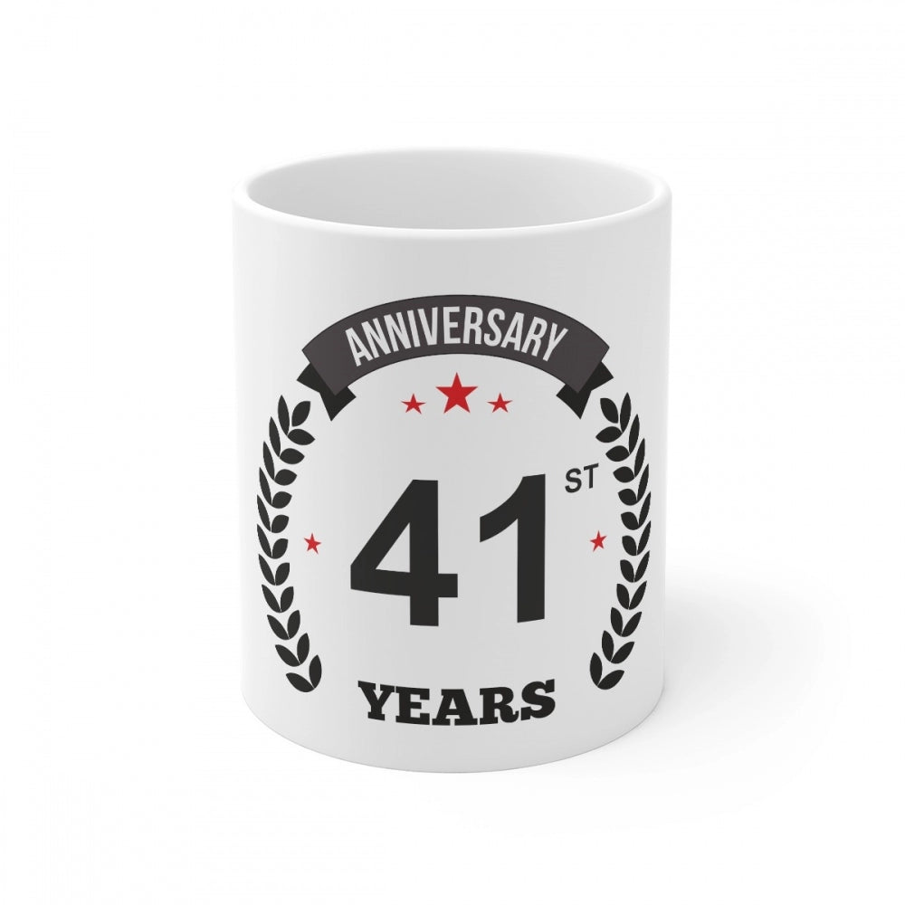 Ceramic 41st Anniversary Printed Coffee Mug