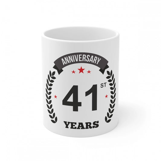 Ceramic 41st Anniversary Printed Coffee Mug