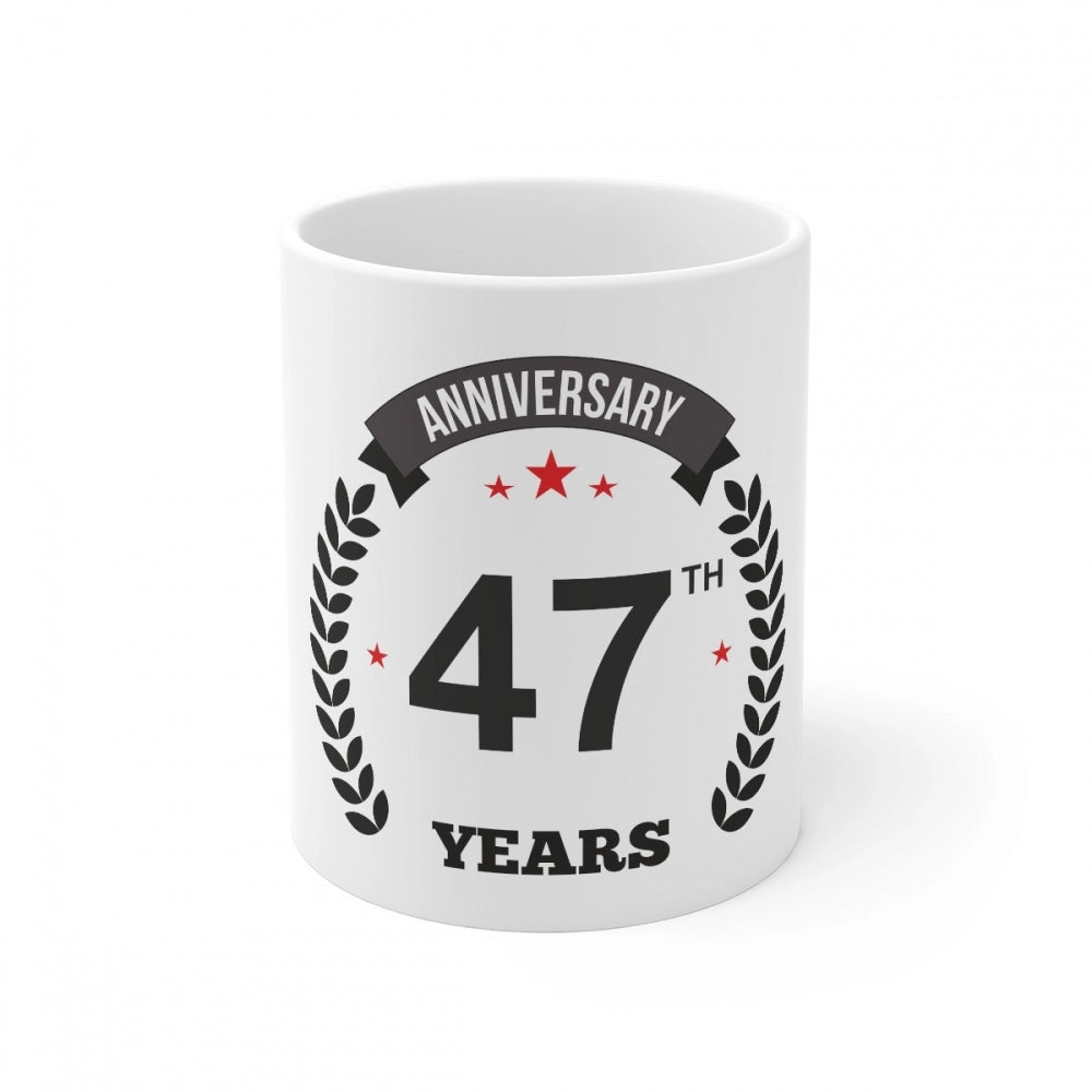 Ceramic 47th Anniversary Printed Coffee Mug