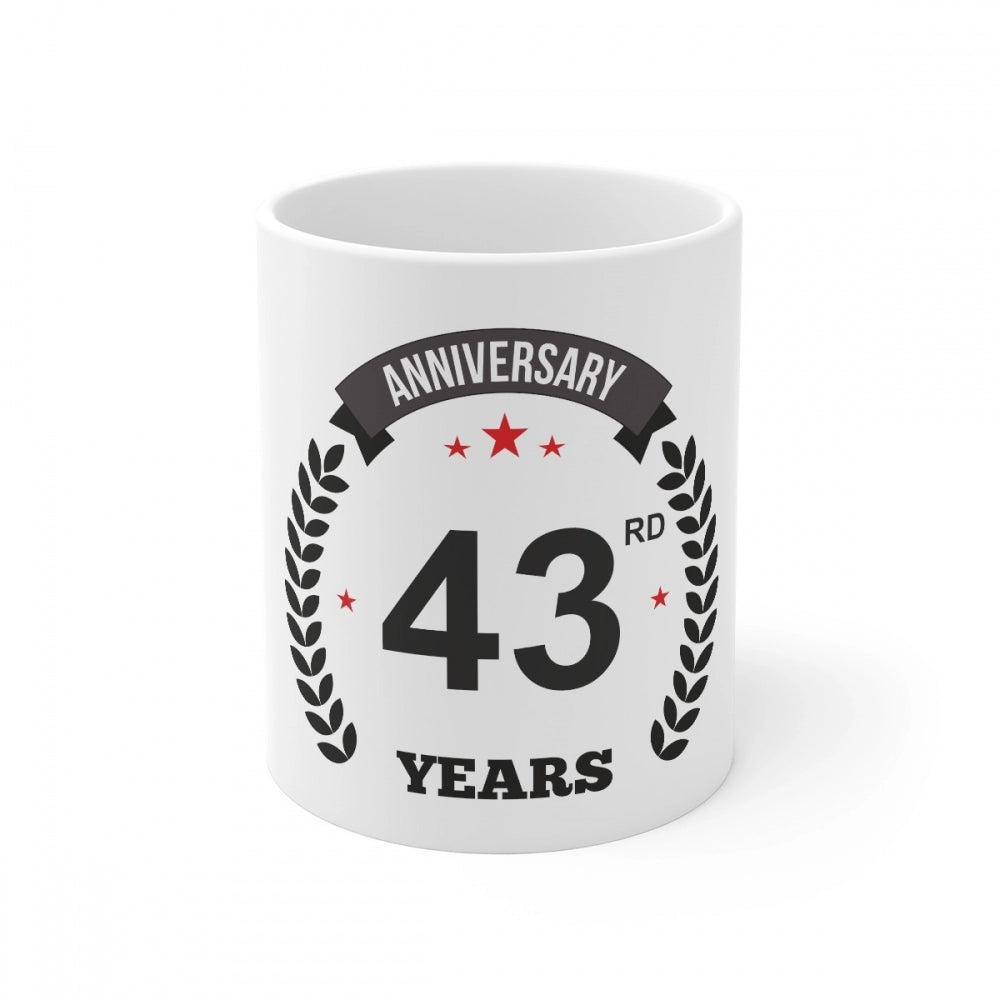 Ceramic 43rd Anniversary Printed Coffee Mug