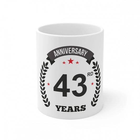 Ceramic 43rd Anniversary Printed Coffee Mug