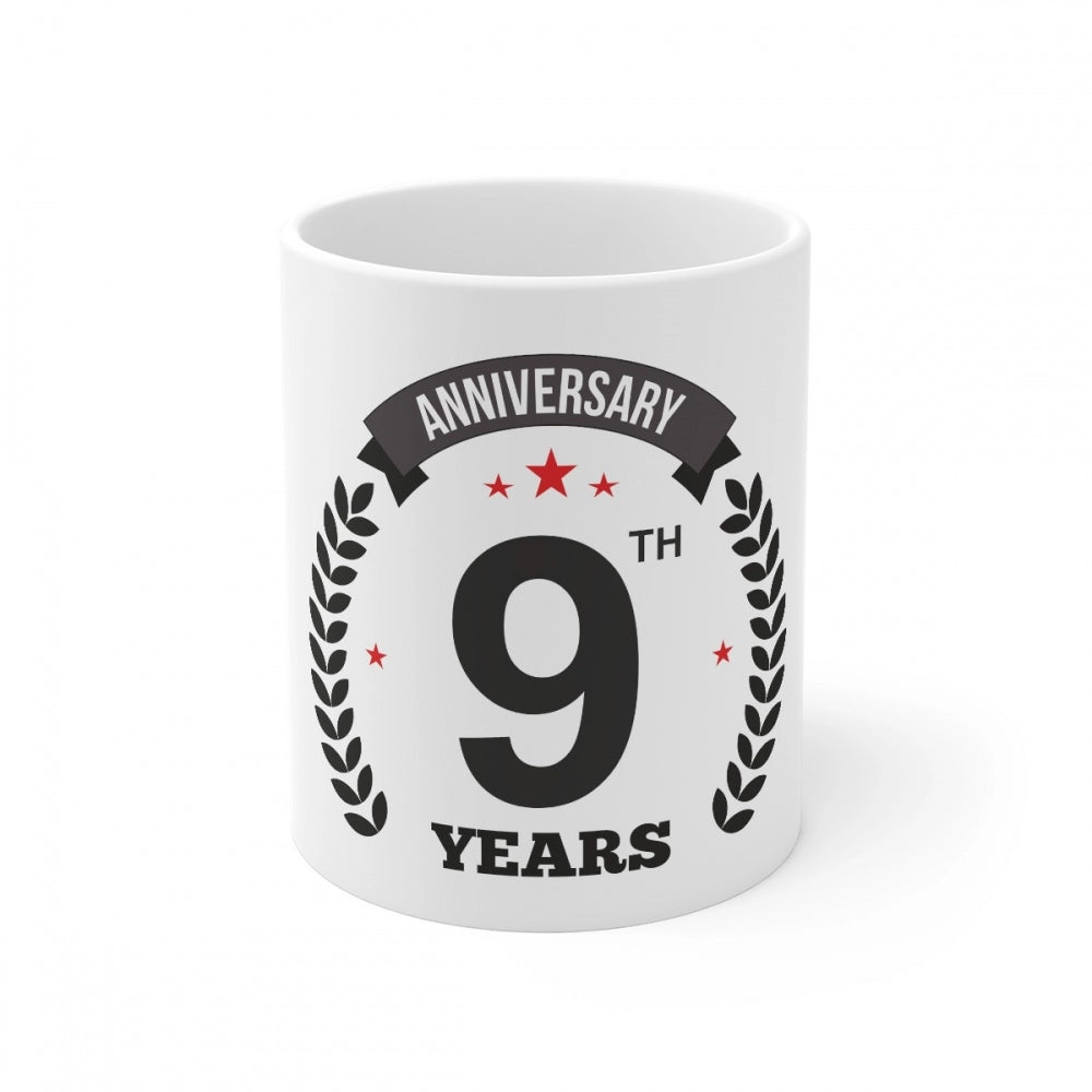 Ceramic 9th Anniversary Printed Coffee Mug