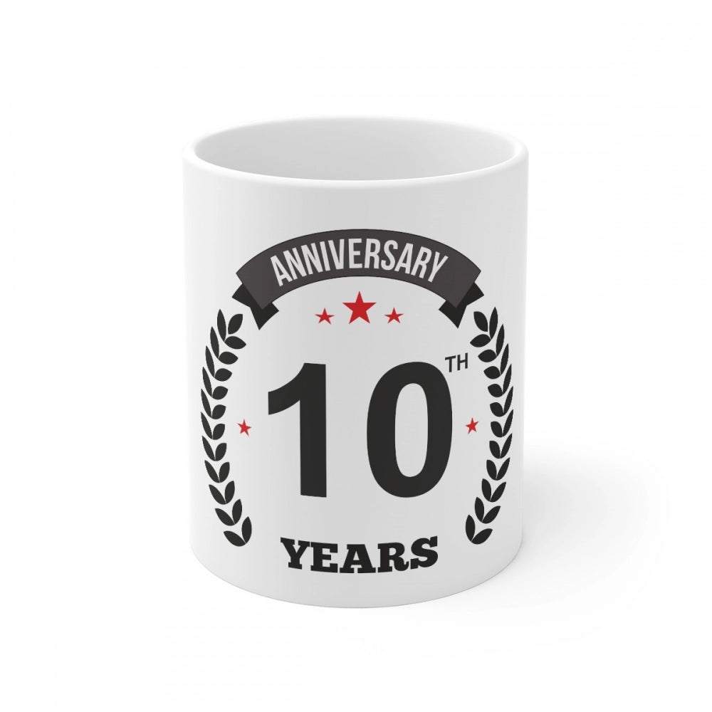 Ceramic 10th Anniversary Printed Coffee Mug