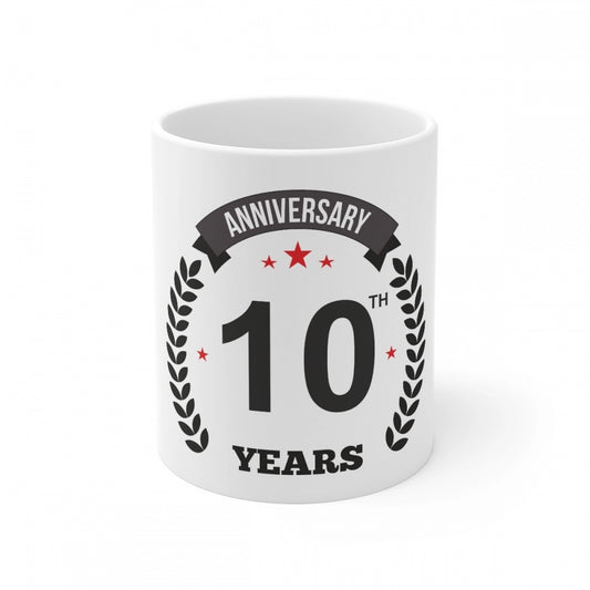 Ceramic 10th Anniversary Printed Coffee Mug
