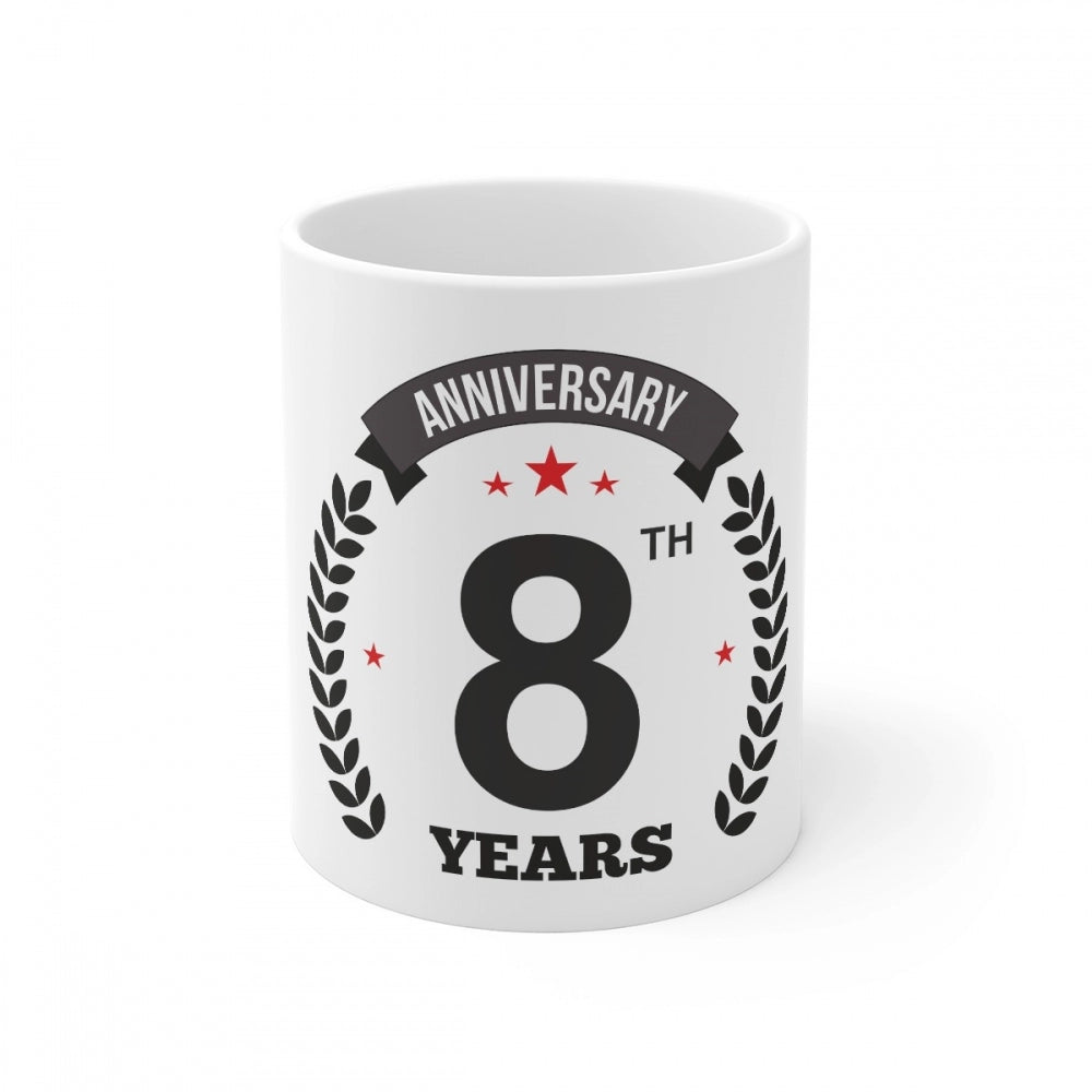 Ceramic 8th Anniversary Printed Coffee Mug