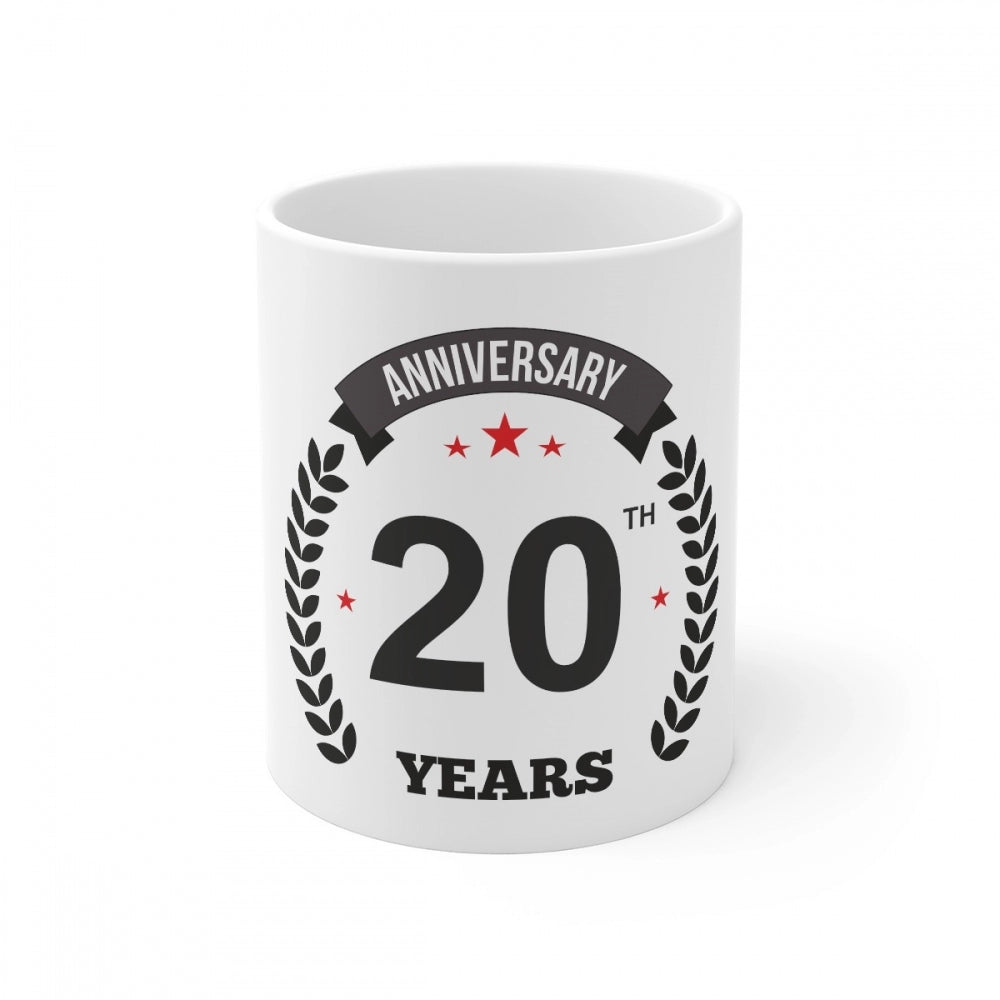 Ceramic 20th Anniversary Printed Coffee Mug