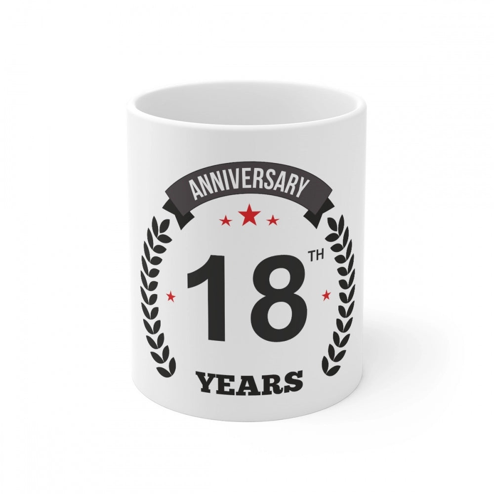 Ceramic 18th Anniversary Printed Coffee Mug