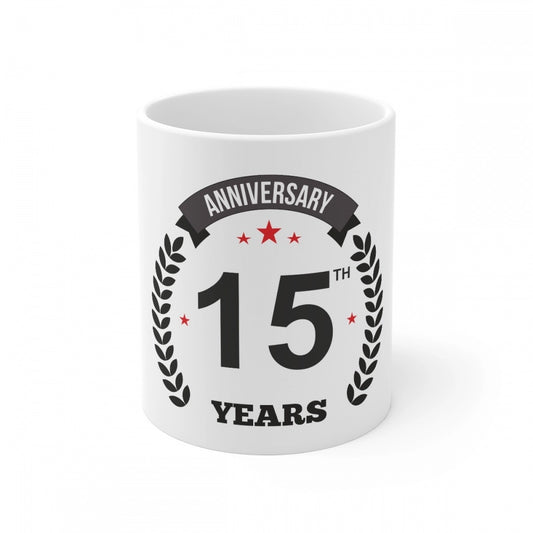 Ceramic 15th Anniversary Printed Coffee Mug