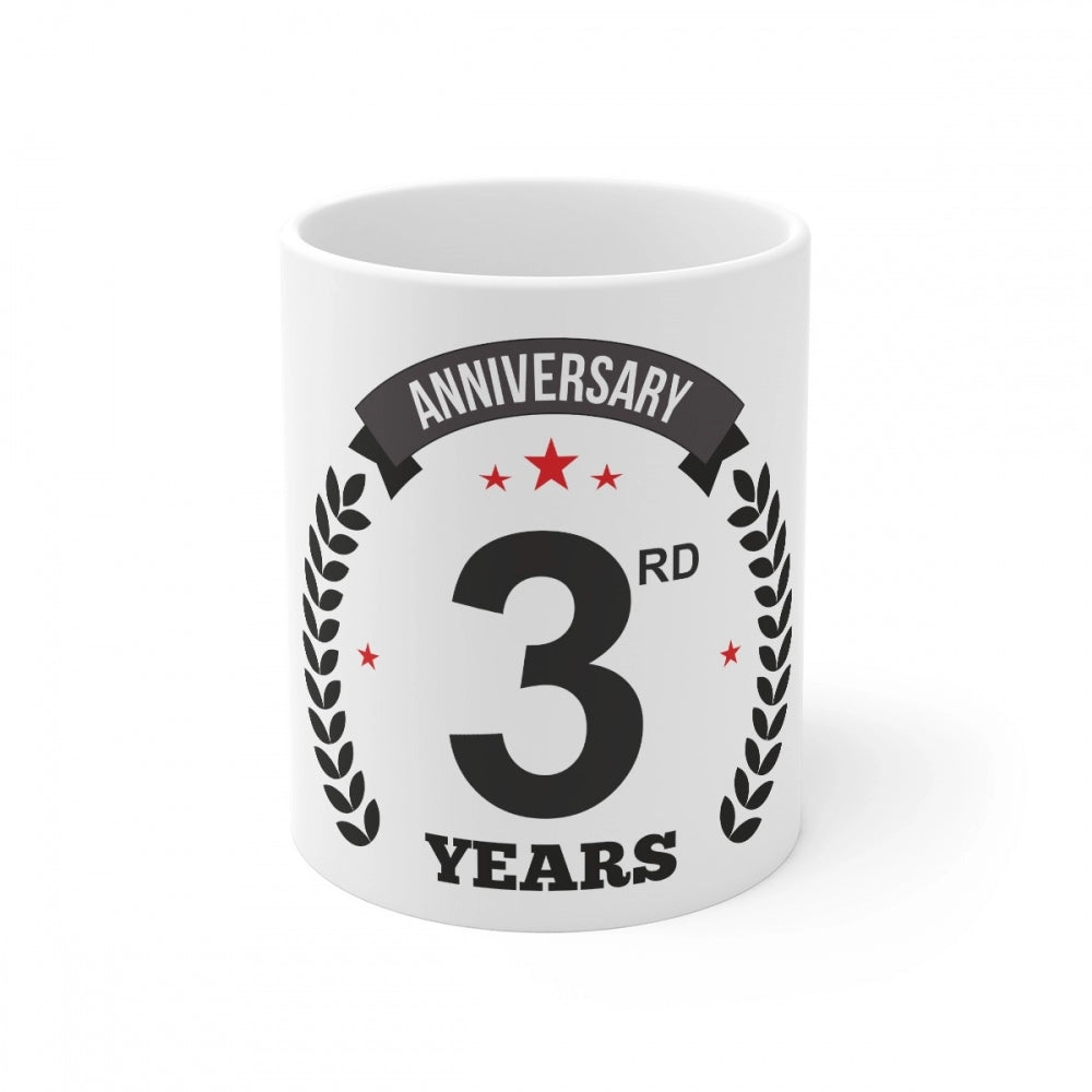 Ceramic 3rd Anniversary Printed Coffee Mug