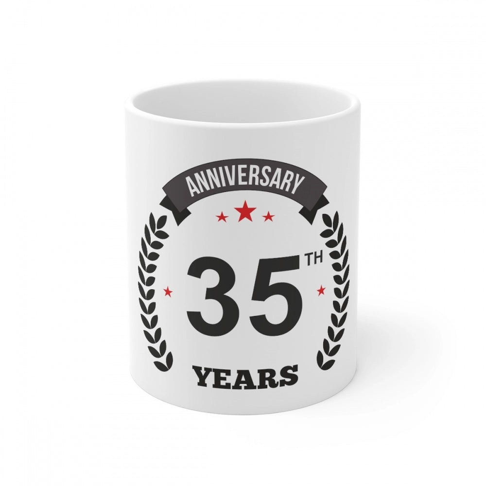 Ceramic 35th Anniversary Printed Coffee Mug
