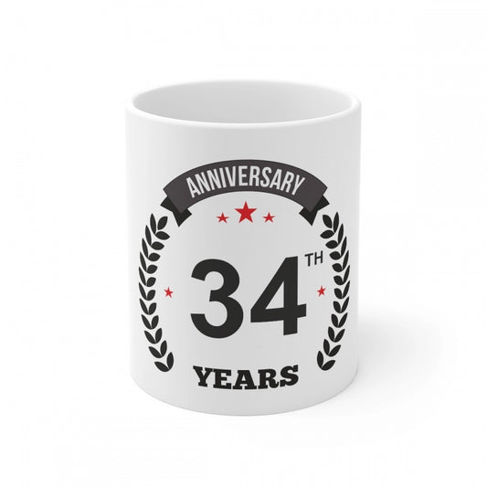 Ceramic 34th Anniversary Printed Coffee Mug