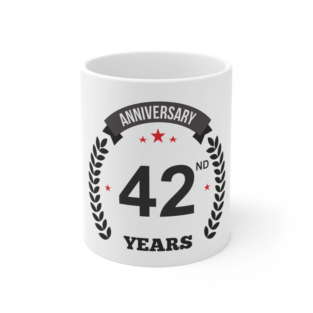 Ceramic 42nd Anniversary Printed Coffee Mug
