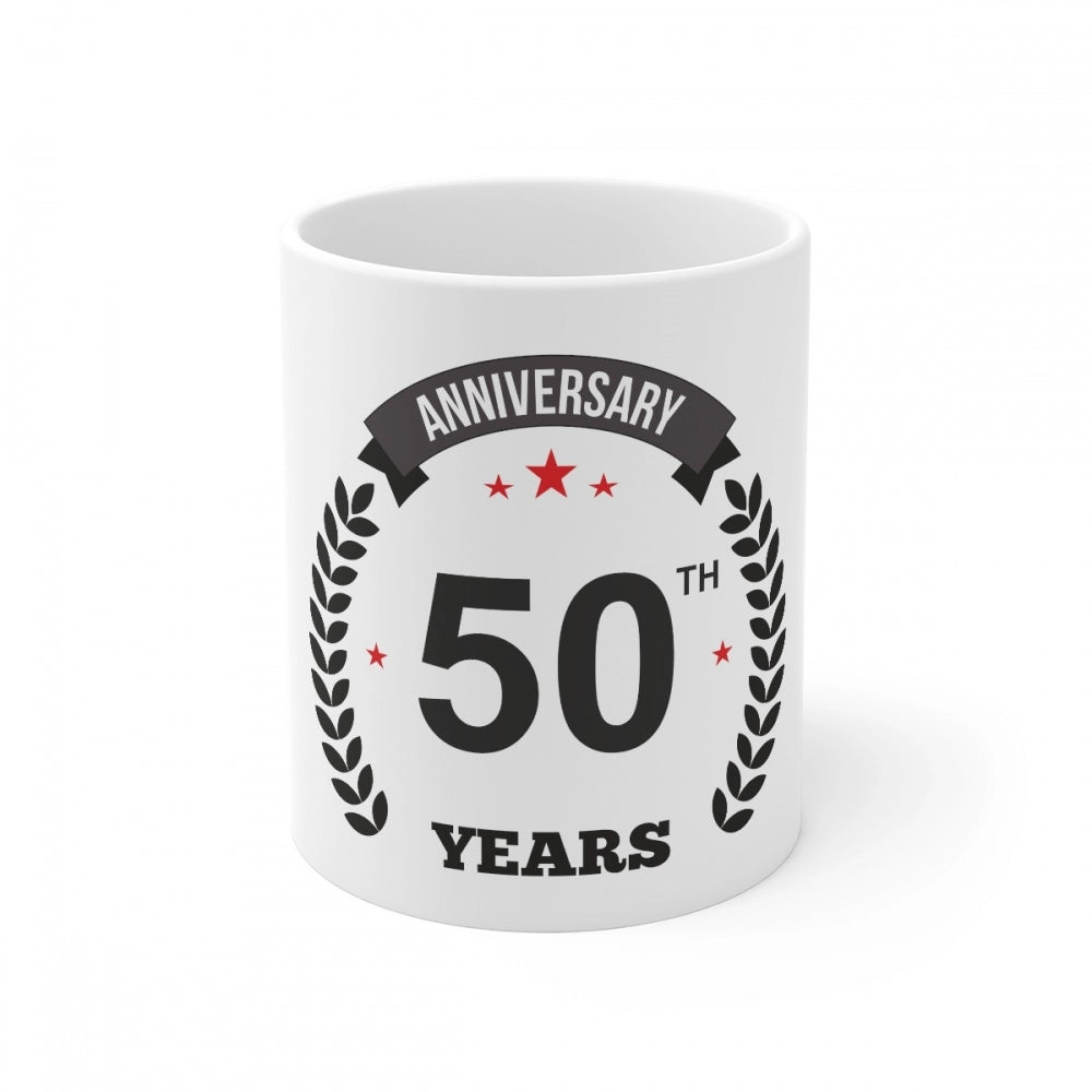 Ceramic 50th Anniversary Printed Coffee Mug