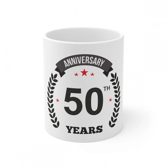 Ceramic 50th Anniversary Printed Coffee Mug