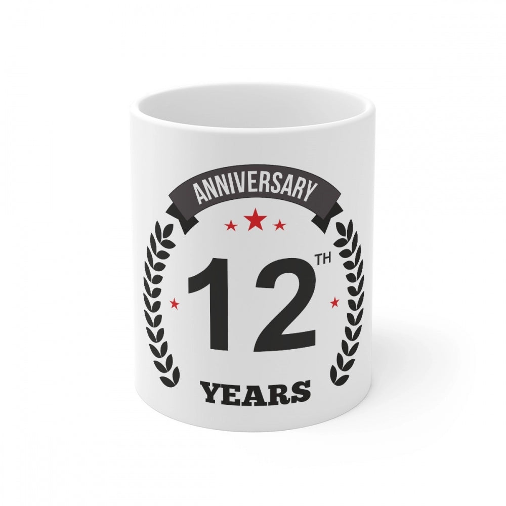 Ceramic 12th Anniversary Printed Coffee Mug