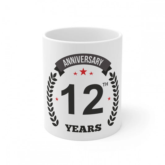 Ceramic 12th Anniversary Printed Coffee Mug