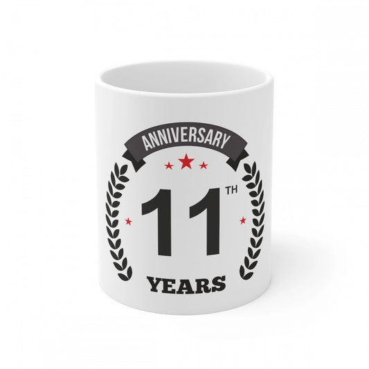 Ceramic 11th Anniversary Printed Coffee Mug