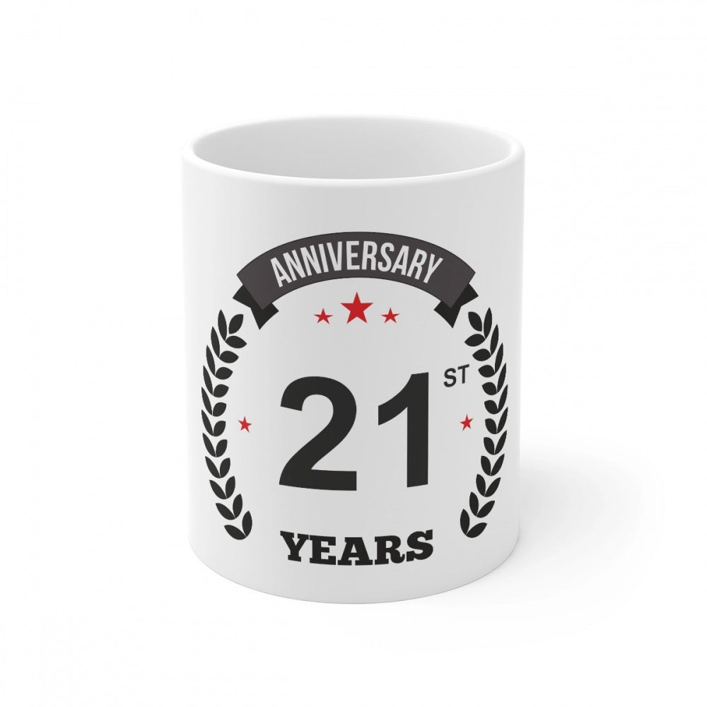 Ceramic 21st Anniversary Printed Coffee Mug