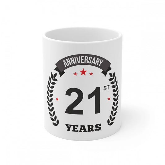 Ceramic 21st Anniversary Printed Coffee Mug