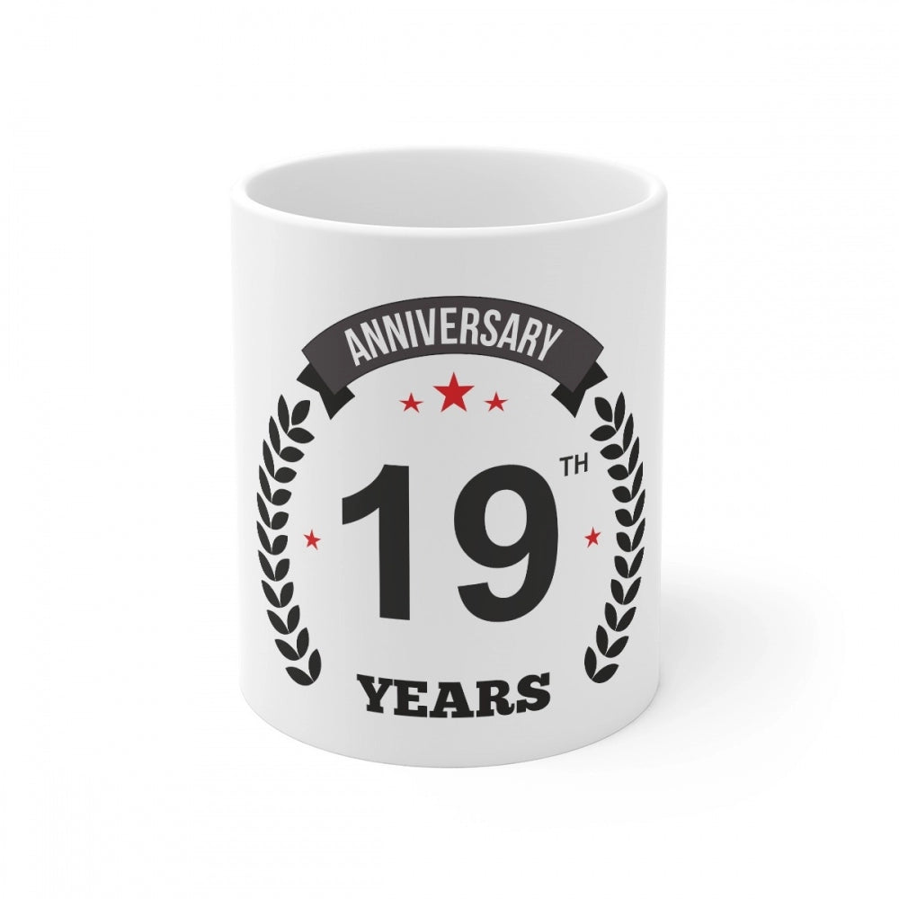Ceramic 19th Anniversary Printed Coffee Mug