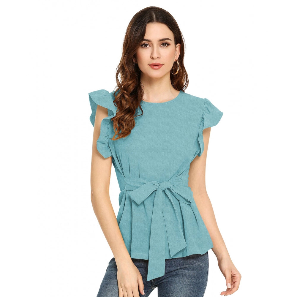 Women's Western Wear Hosiery T Shirts — Light Blue · ta_L