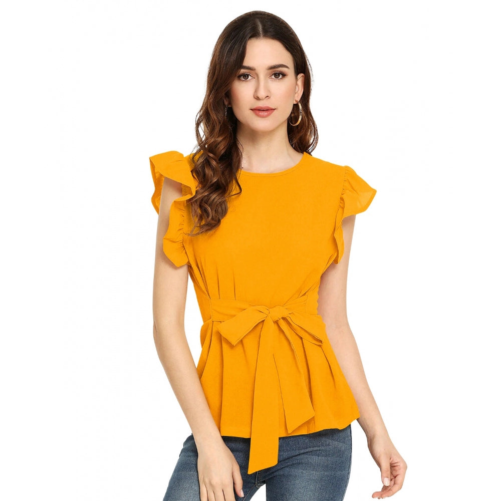 Women's Western Wear Hosiery T Shirts — Yellow