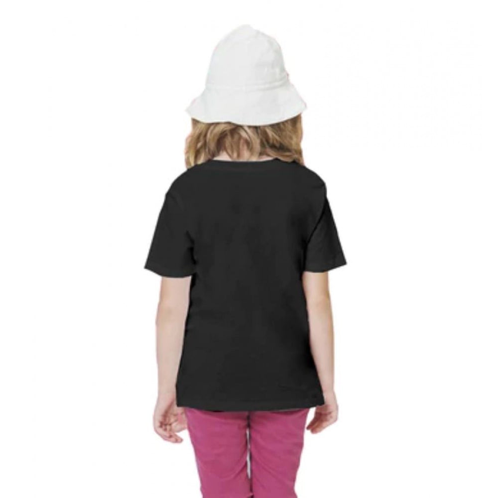 Girls Cotton Rowdy Baby Half Sleeve Tshirt — Black