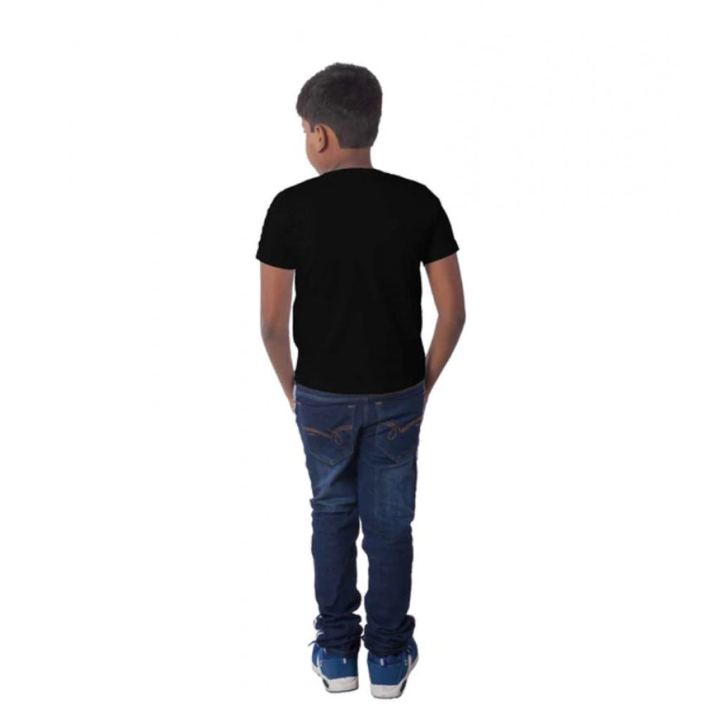 Boys Cotton Will Be Cool Half Sleeve Tshirt — Black
