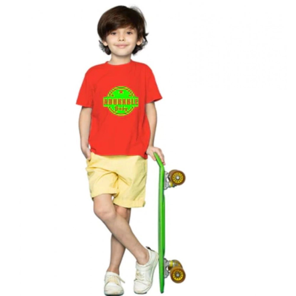 Boys Cotton Adorable Baby Half Sleeve Tshirt — Red