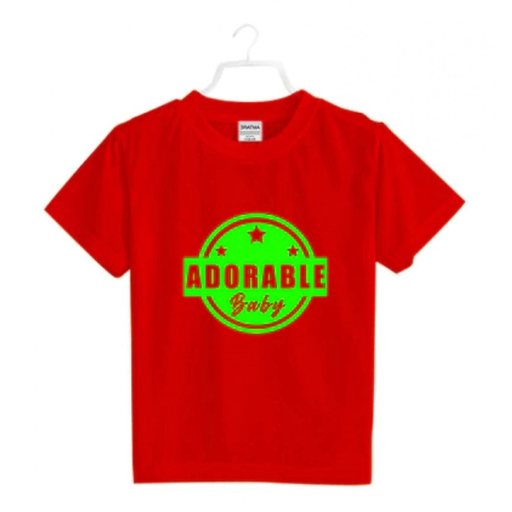 Boys Cotton Adorable Baby Half Sleeve Tshirt — Red