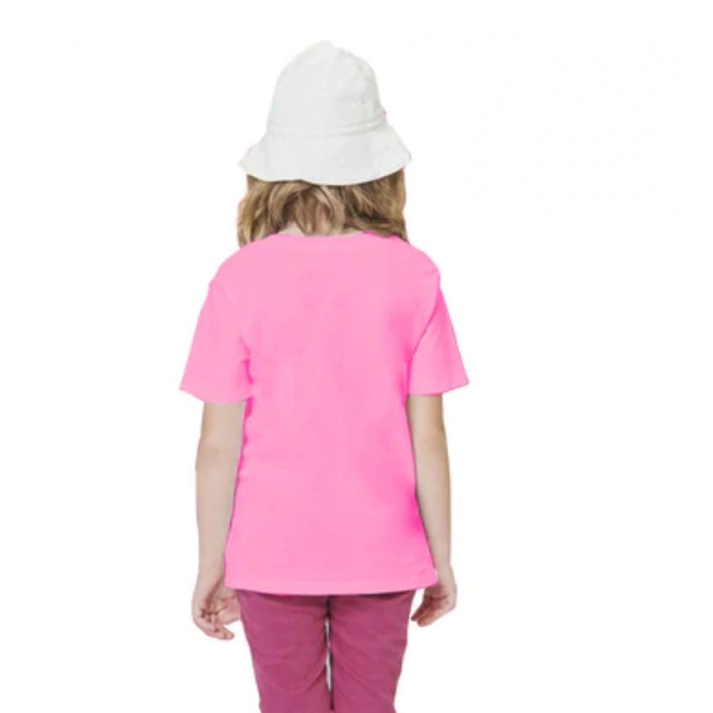 Girls Cotton Baby Shark Half Sleeve Tshirt — Pink