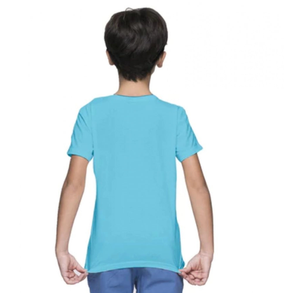 Boys Cotton Baby Shark Half Sleeve Tshirt — Blue