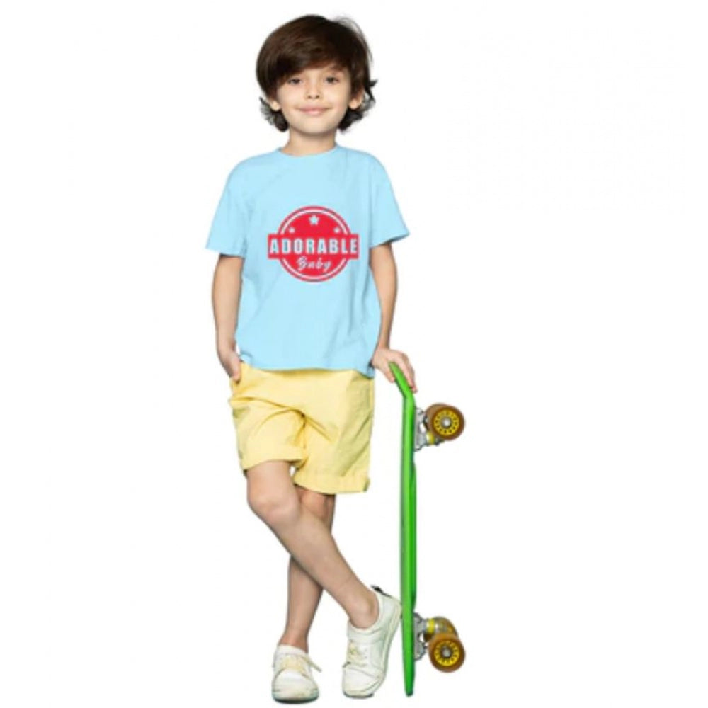 Boys Cotton Adorable Baby Half Sleeve Tshirt — Sky Blue