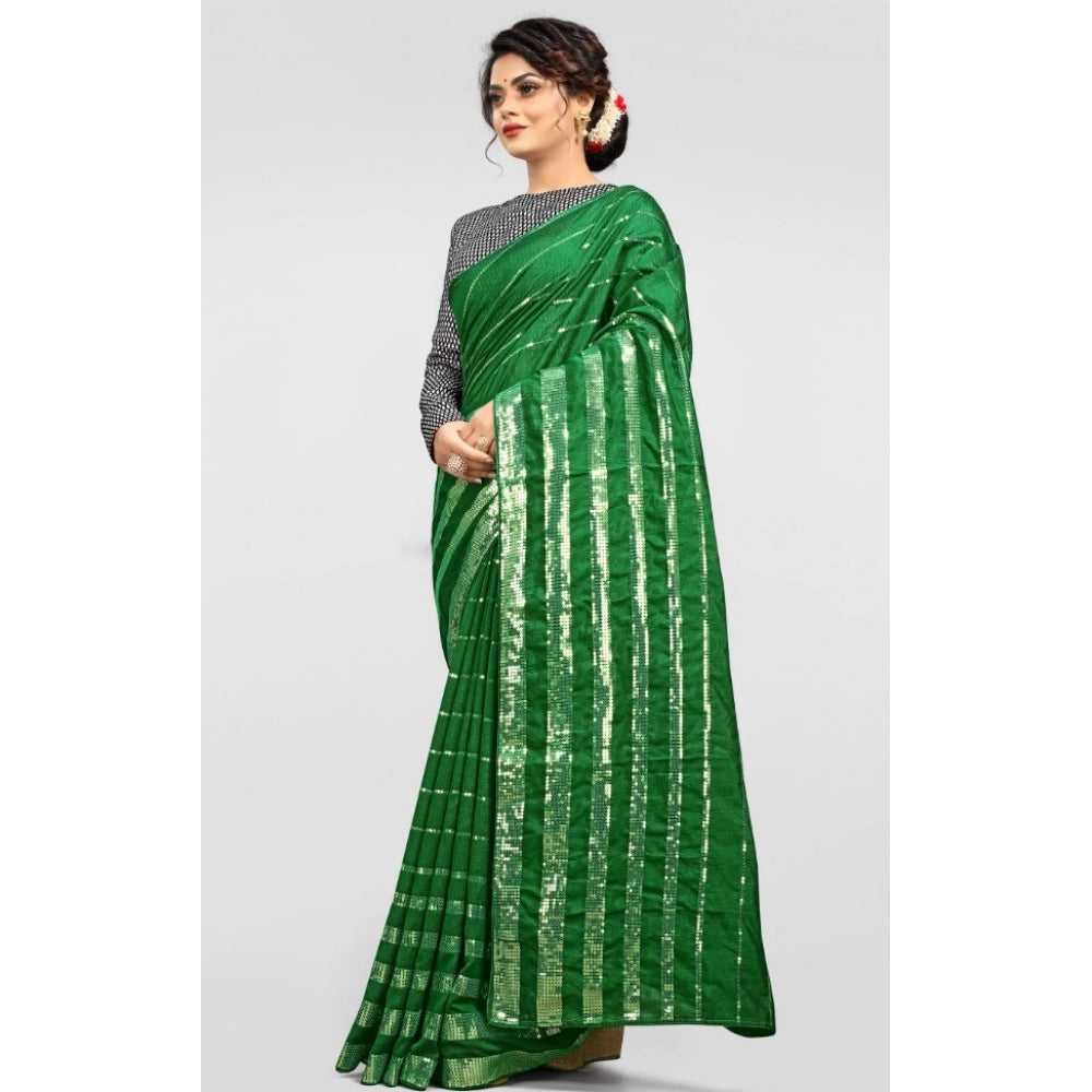 Women's Vichitra Saree — Green