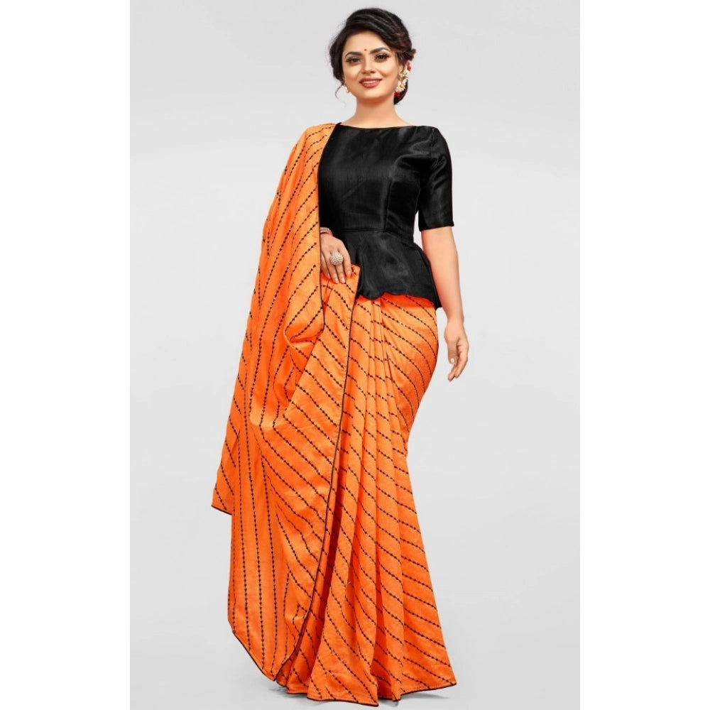Women's Vichitra Saree — Orange