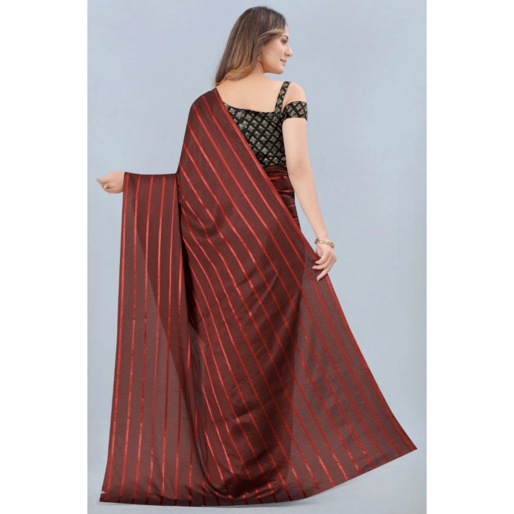 Women's Satin Silk Saree — Orange · ange