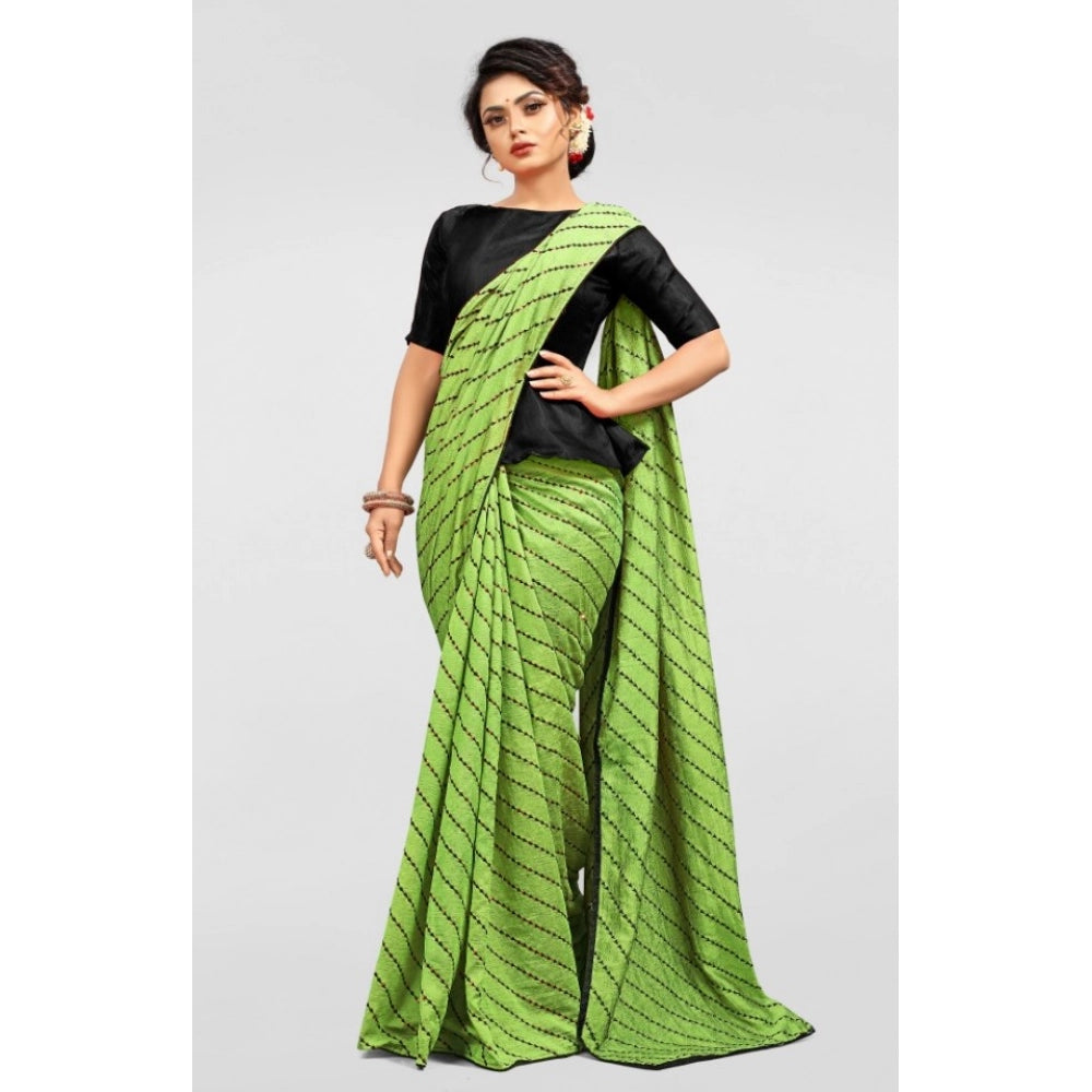 Women's Vichitra Saree — Lightgreen