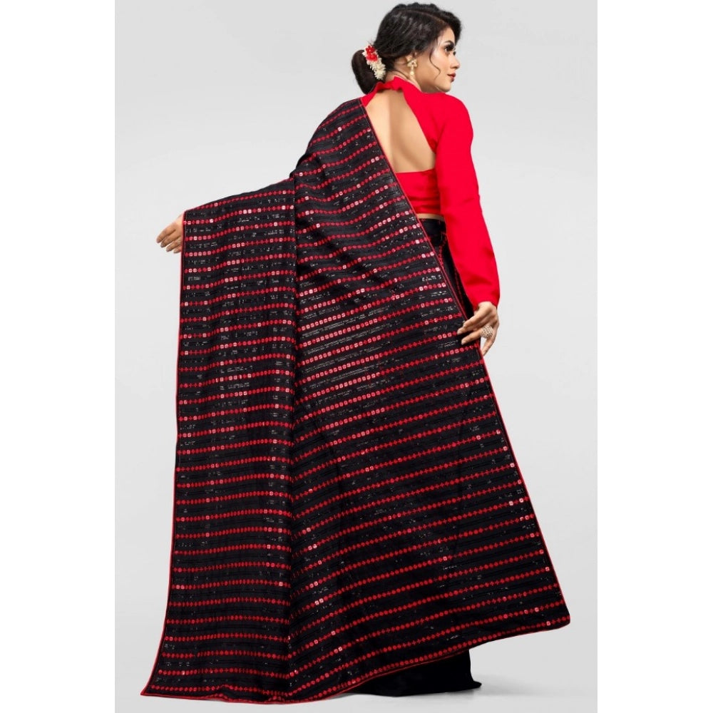 Women's Vichitra Saree — Red · _Red