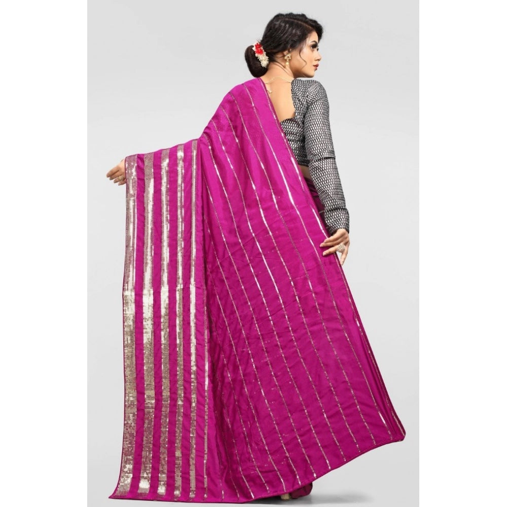 Women's Vichitra Saree — Pink · Pink