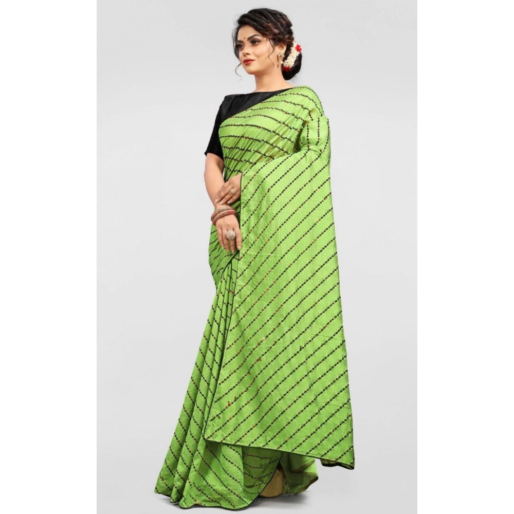 Women's Vichitra Saree — Lightgreen