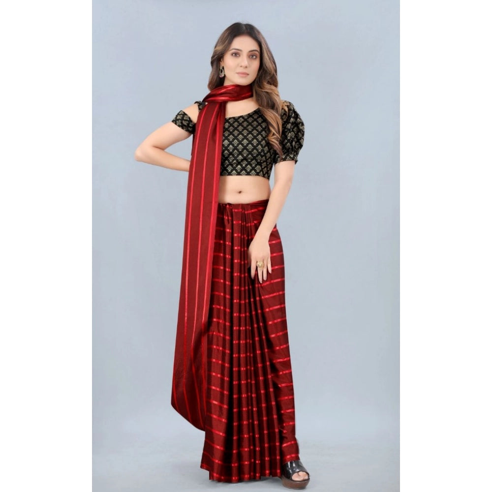 Women's Satin Silk Saree — Red · _Red
