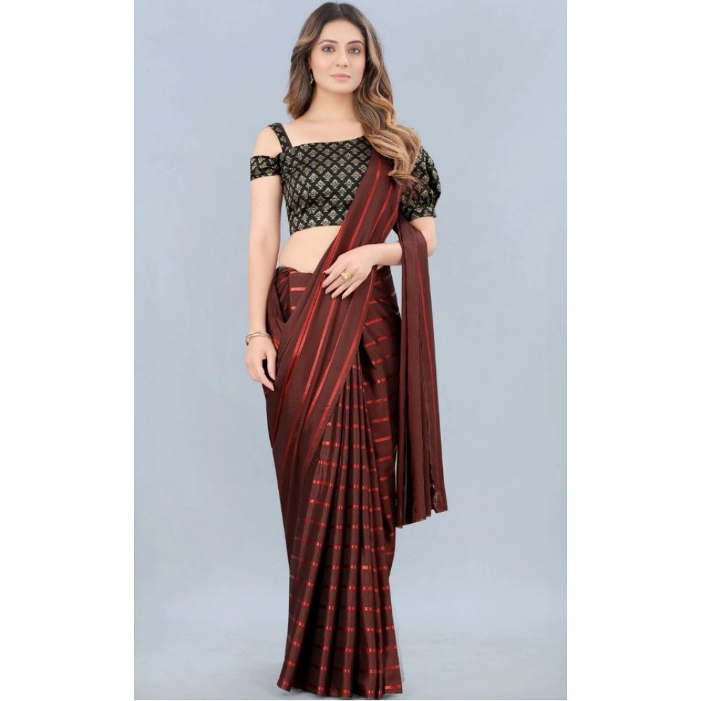 Women's Satin Silk Saree — Orange · ange