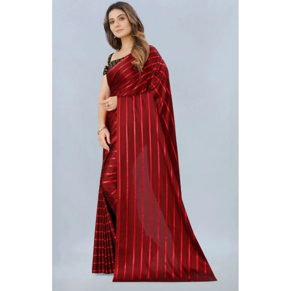 Women's Satin Silk Saree — Red · _Red